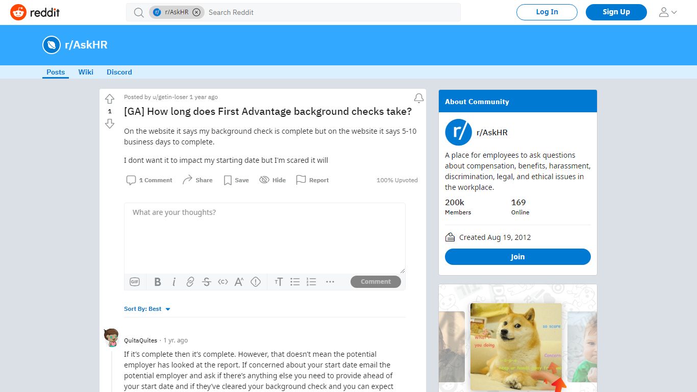 [GA] How long does First Advantage background checks take?